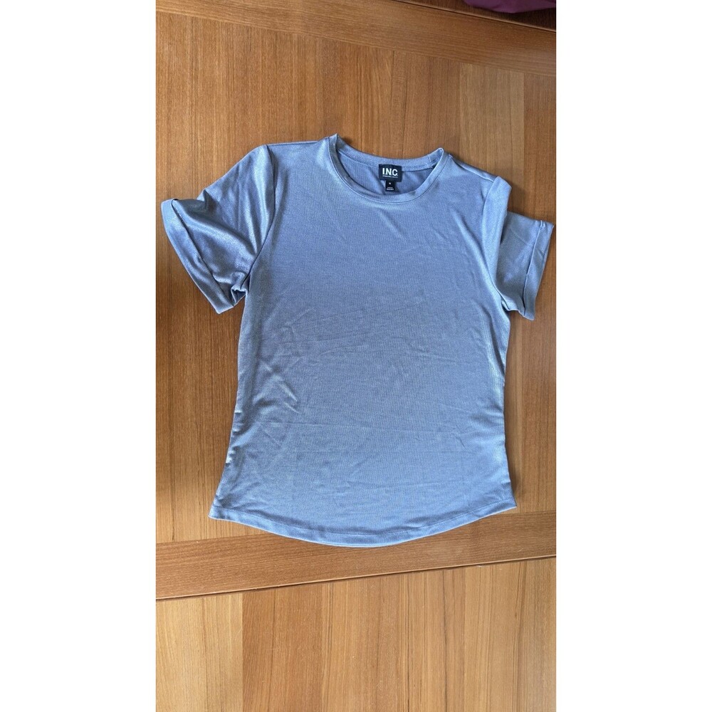 I.N.C. Women's Grey Short Sleeve Top Size M
